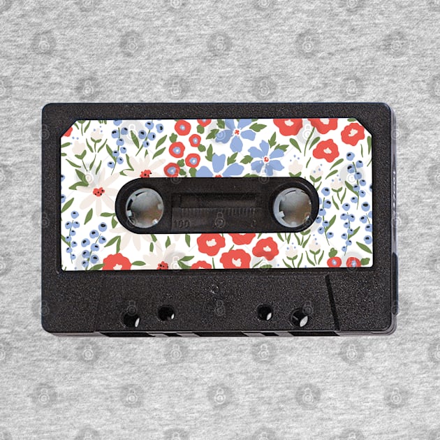 DJ Mixtape cassette retro Floral by CocoFlower